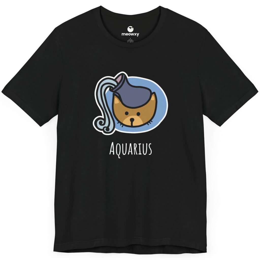 Aquarius Zodiac Cat T-shirt