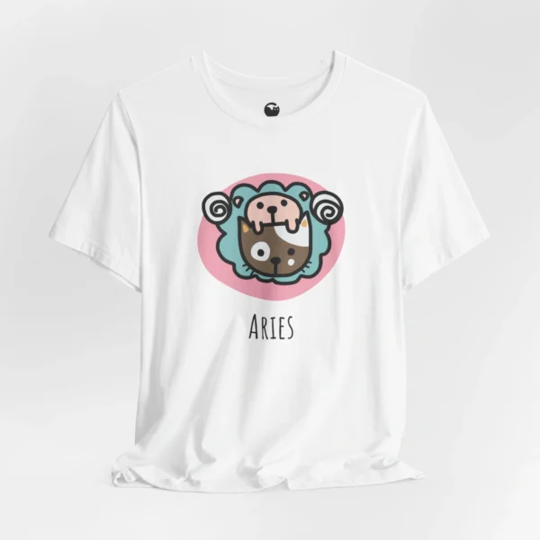 Meowxy T-Shirt, Aries Zodiac Cat White