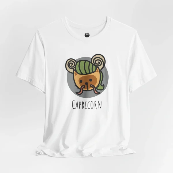 Meowxy T-Shirt, Capricorn Zodiac Cat White