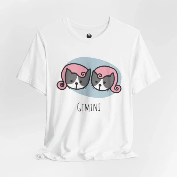 Meowxy T-Shirt, Gemini Zodiac Cat White