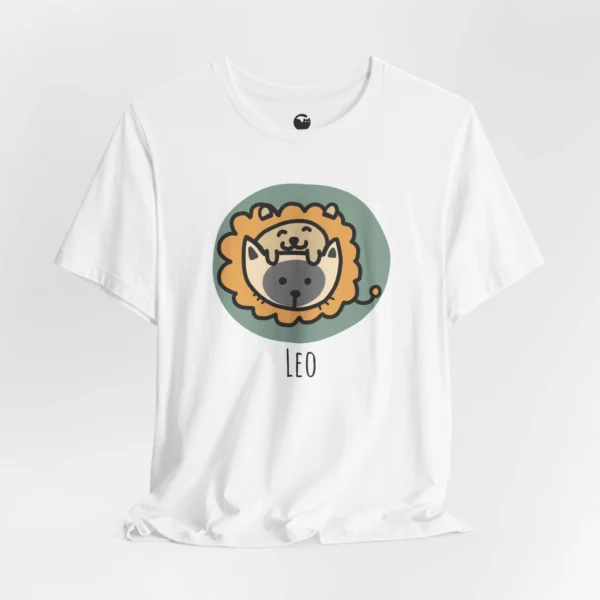 Meowxy T-Shirt, Leo Zodiac Cat White