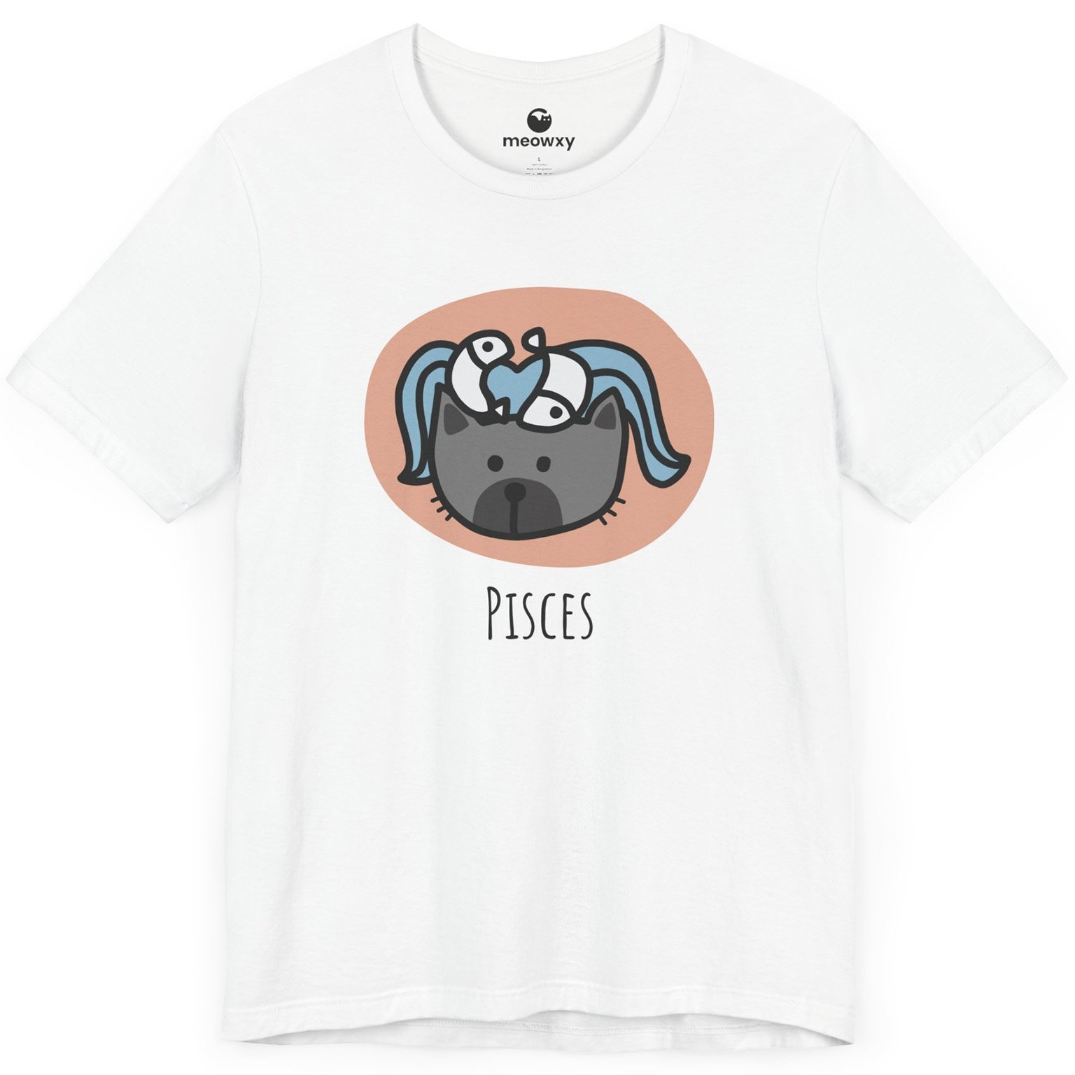 Pisces Zodiac Cat T-shirt - Image 4