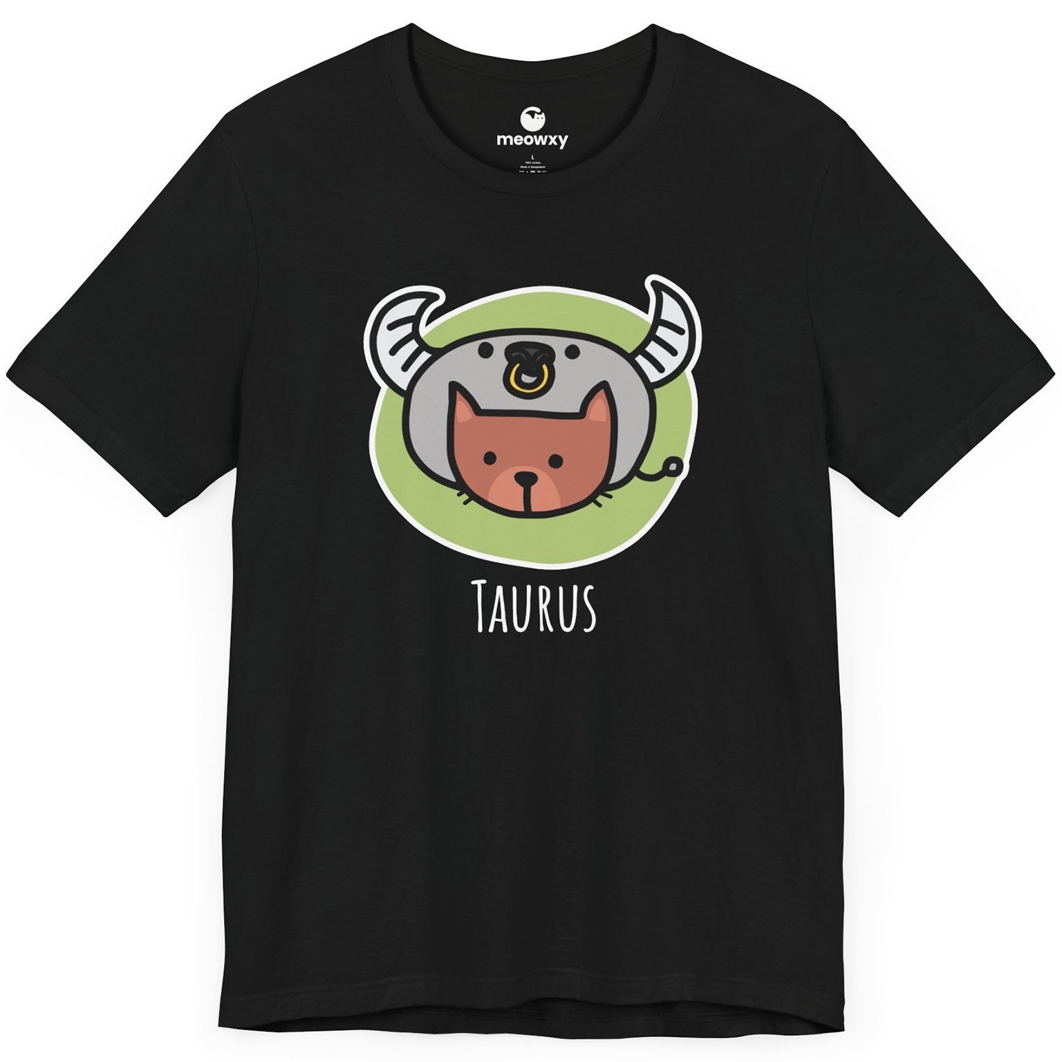Taurus Zodiac Cat T-shirt - Image 1