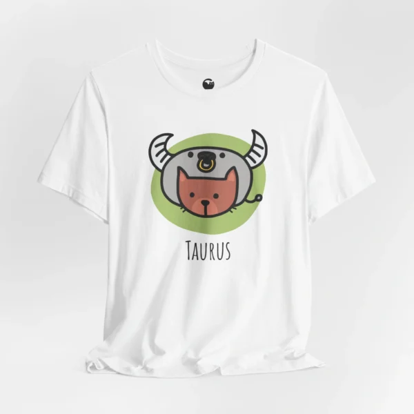 Meowxy T-Shirt, Taurus Zodiac Cat White