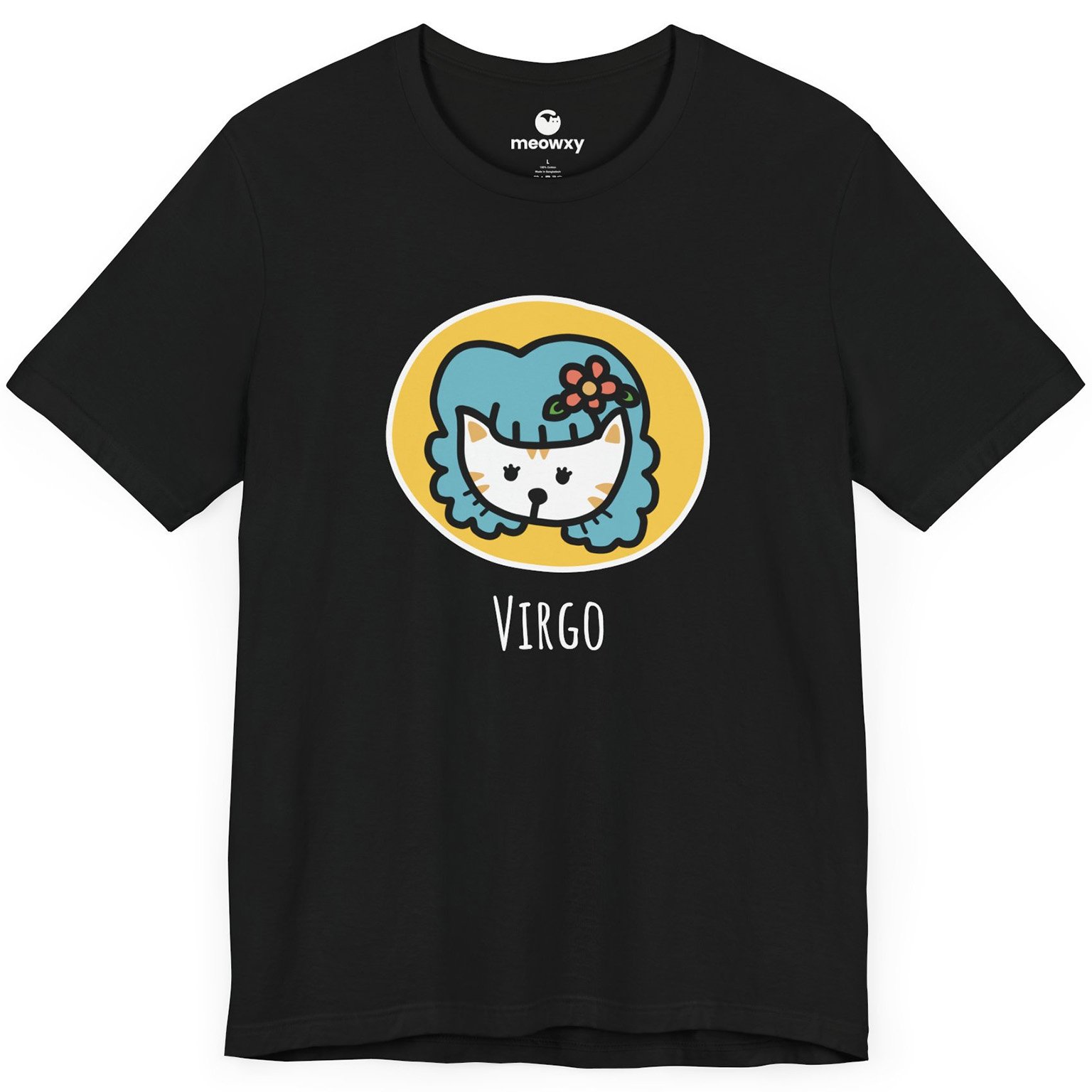 Virgo Zodiac Cat T-shirt - Image 1