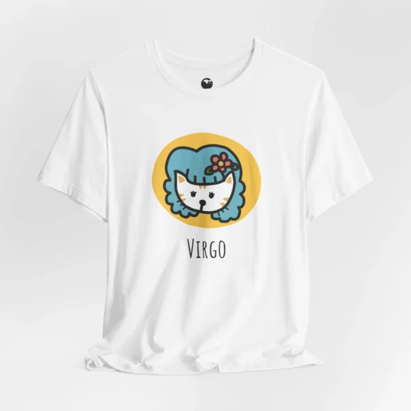 Meowxy T-Shirt, Virgo Zodiac Cat White