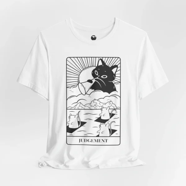 Meowxy T-Shirt, Judgement Tarot Cat White