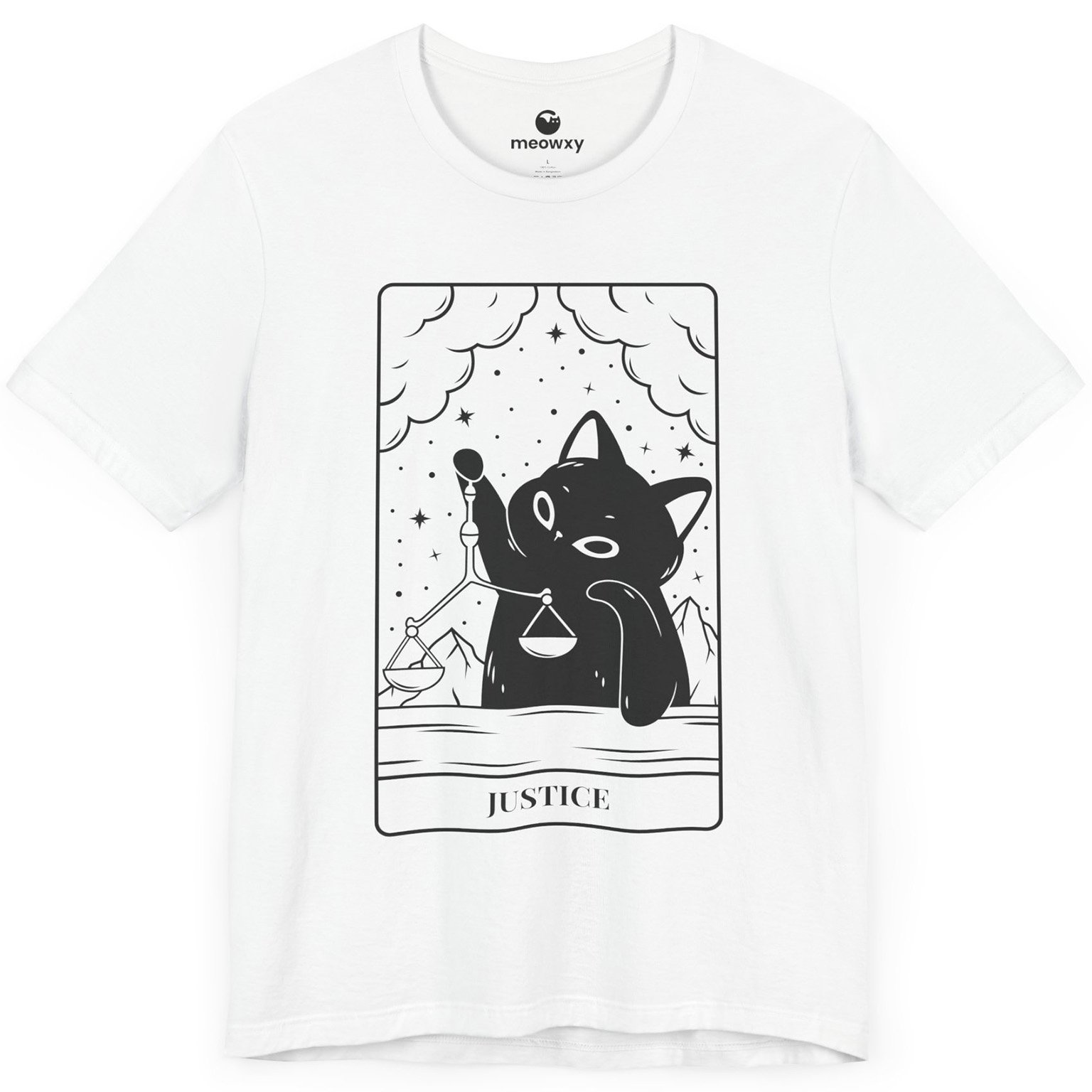 Justice Tarot Cat T-shirt - Image 4