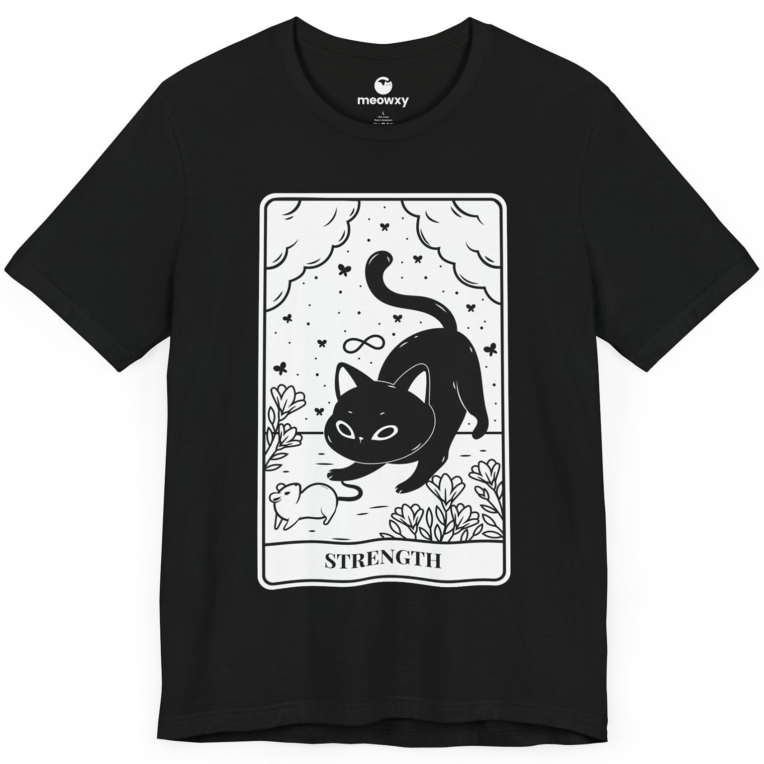 Strength Tarot Cat T-shirt - Image 1