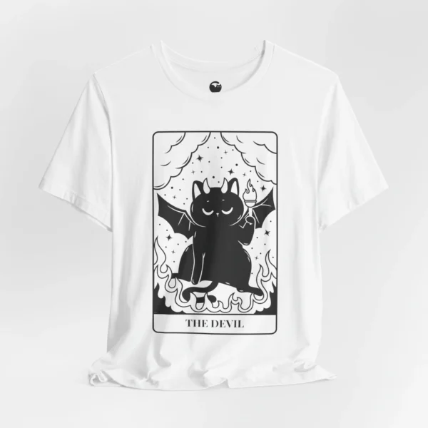 Meowxy T-Shirt, The Devil Tarot Cat White