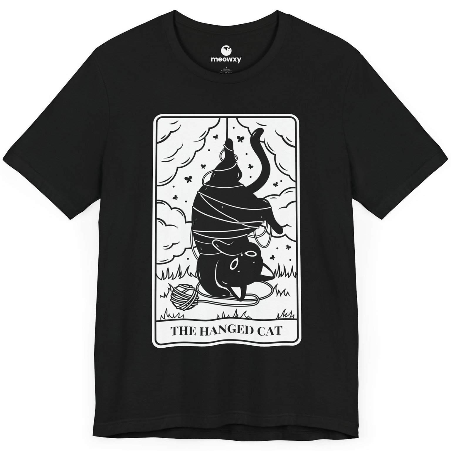 The Hanged Cat Tarot Cat T-shirt - Image 1