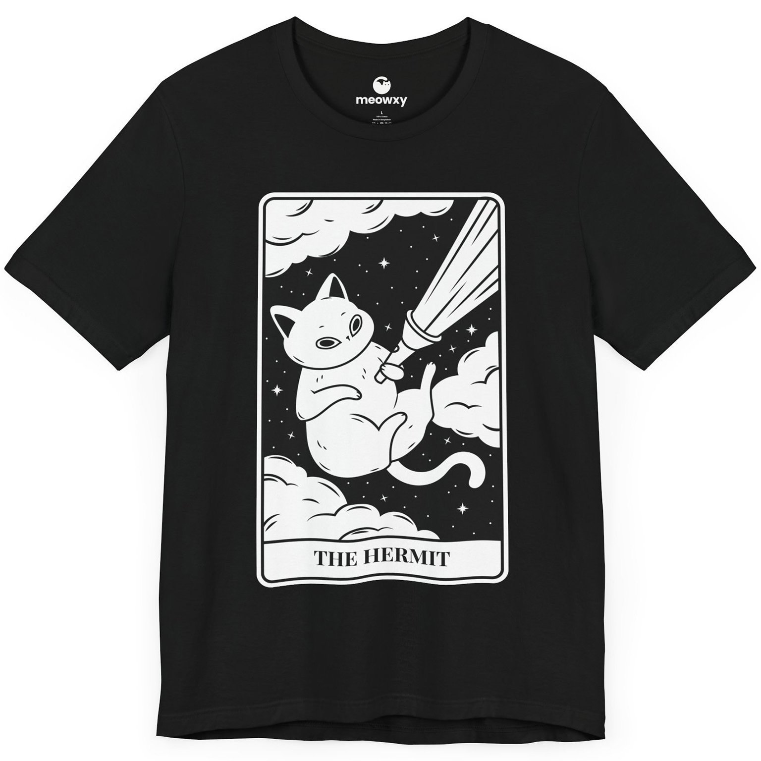 The Hermit Tarot Cat T-shirt - Image 1