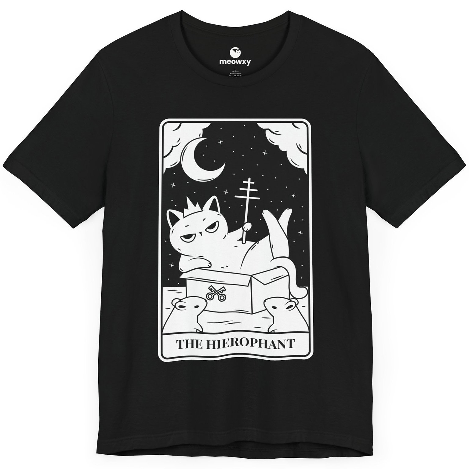 The Hierophant Tarot Cat T-shirt - Image 1