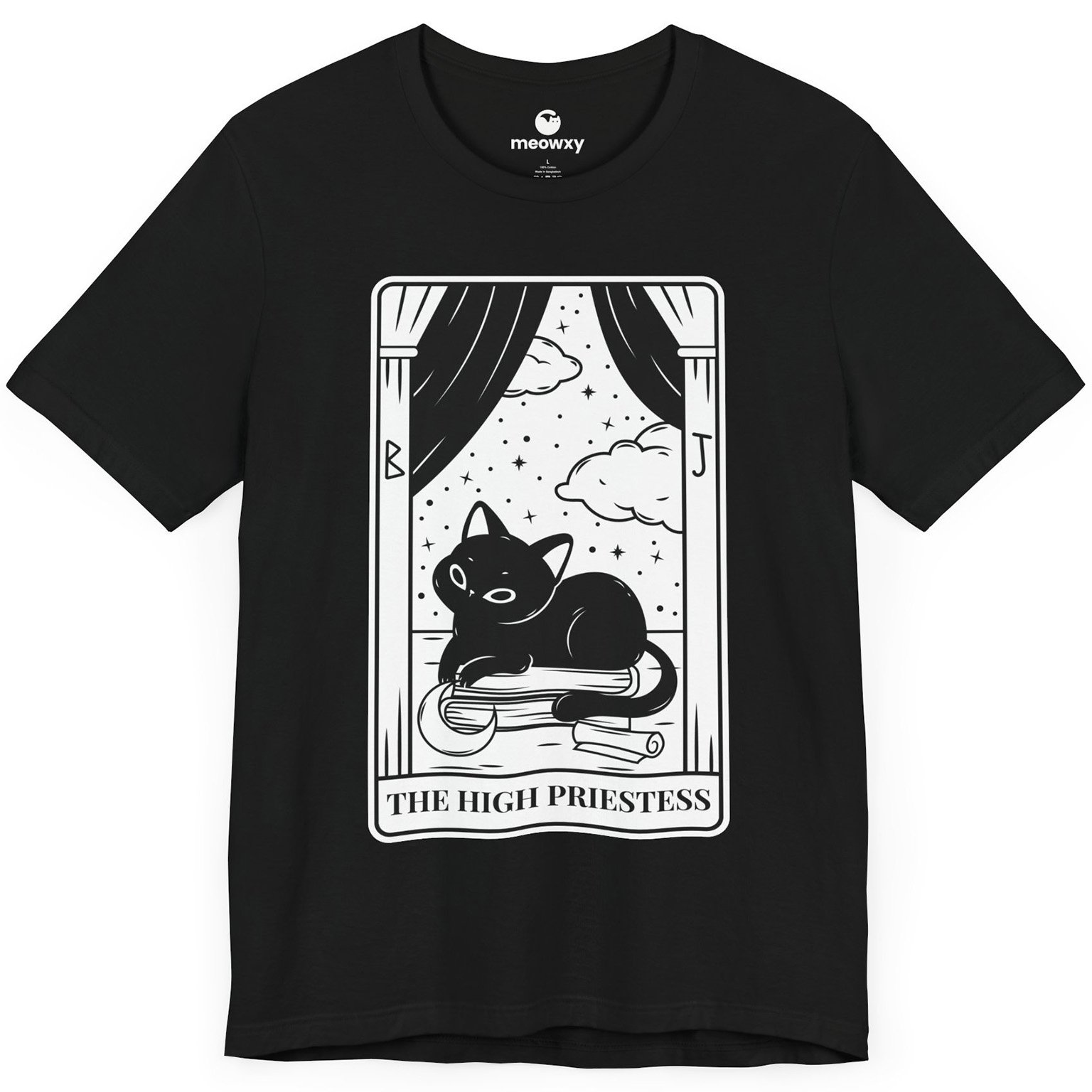 The High Priestess Tarot Cat T-shirt - Image 1