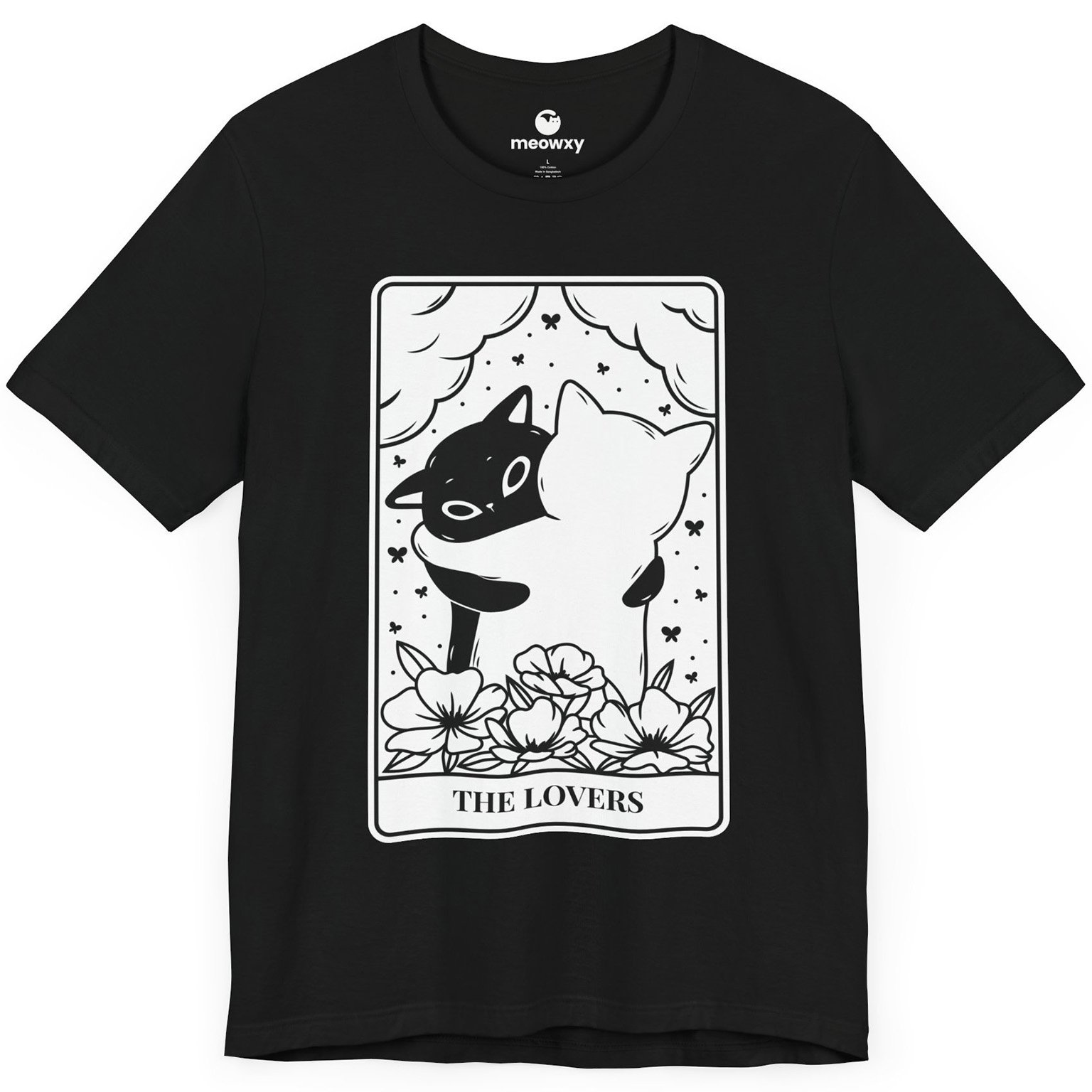 The Lovers Tarot Cat T-shirt - Image 1