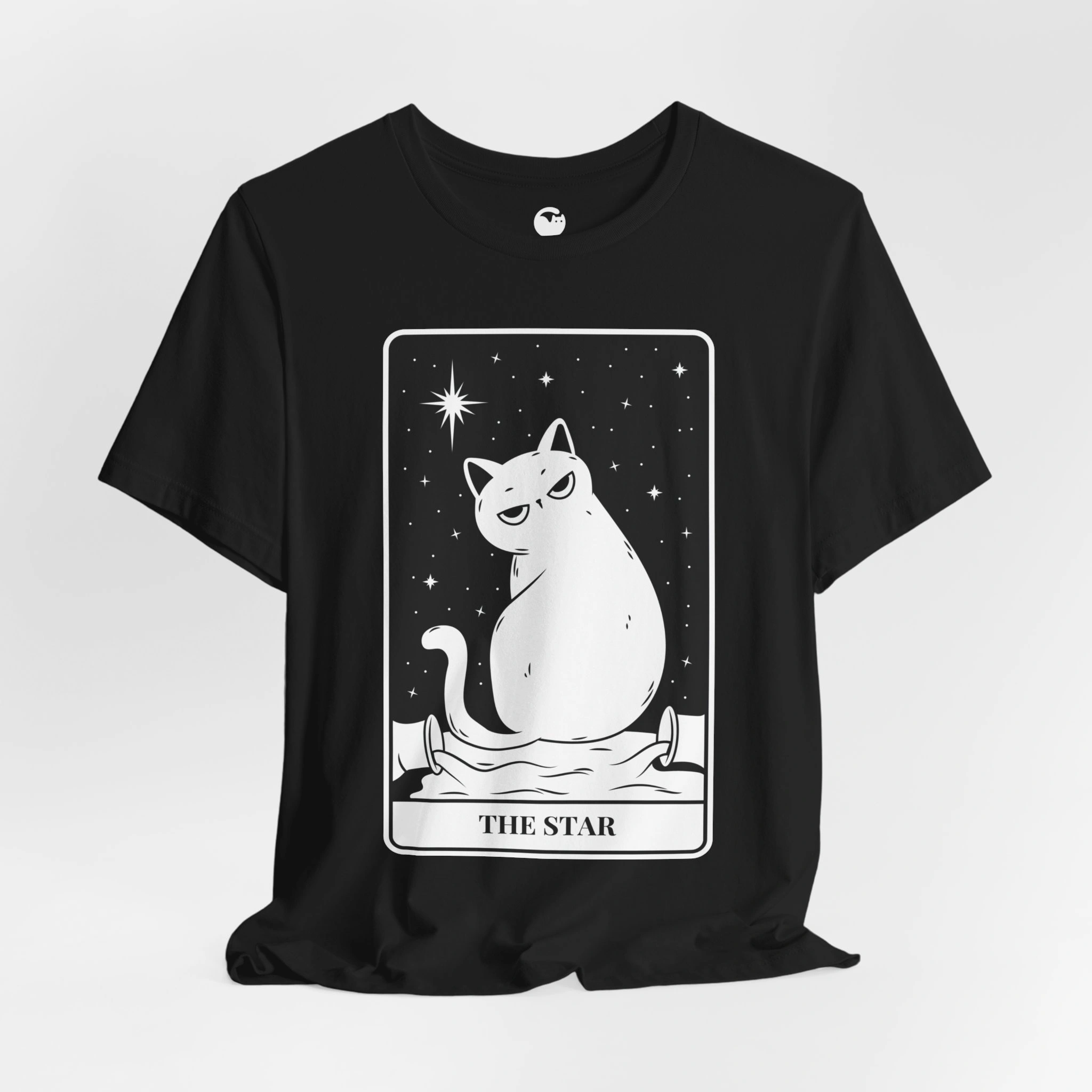 Meowxy T-Shirt, The Star Tarot Cat Black