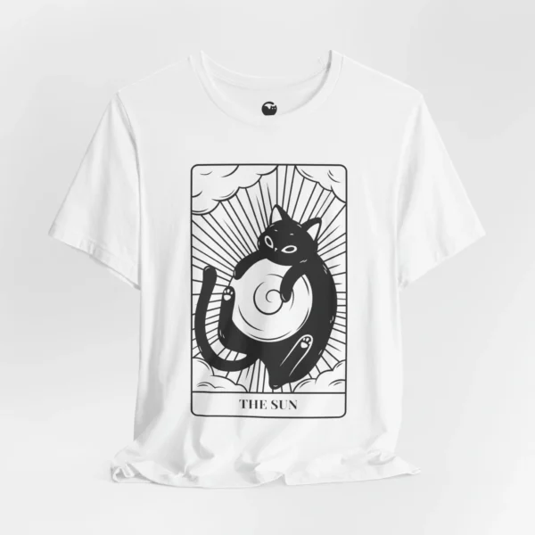 Meowxy T-Shirt, The Sun Tarot Cat White