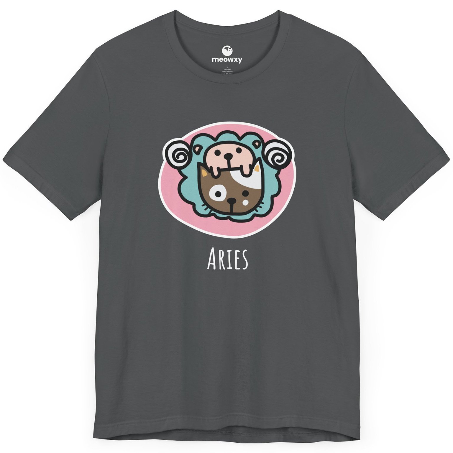 Aries Zodiac Cat T-shirt - Image 3