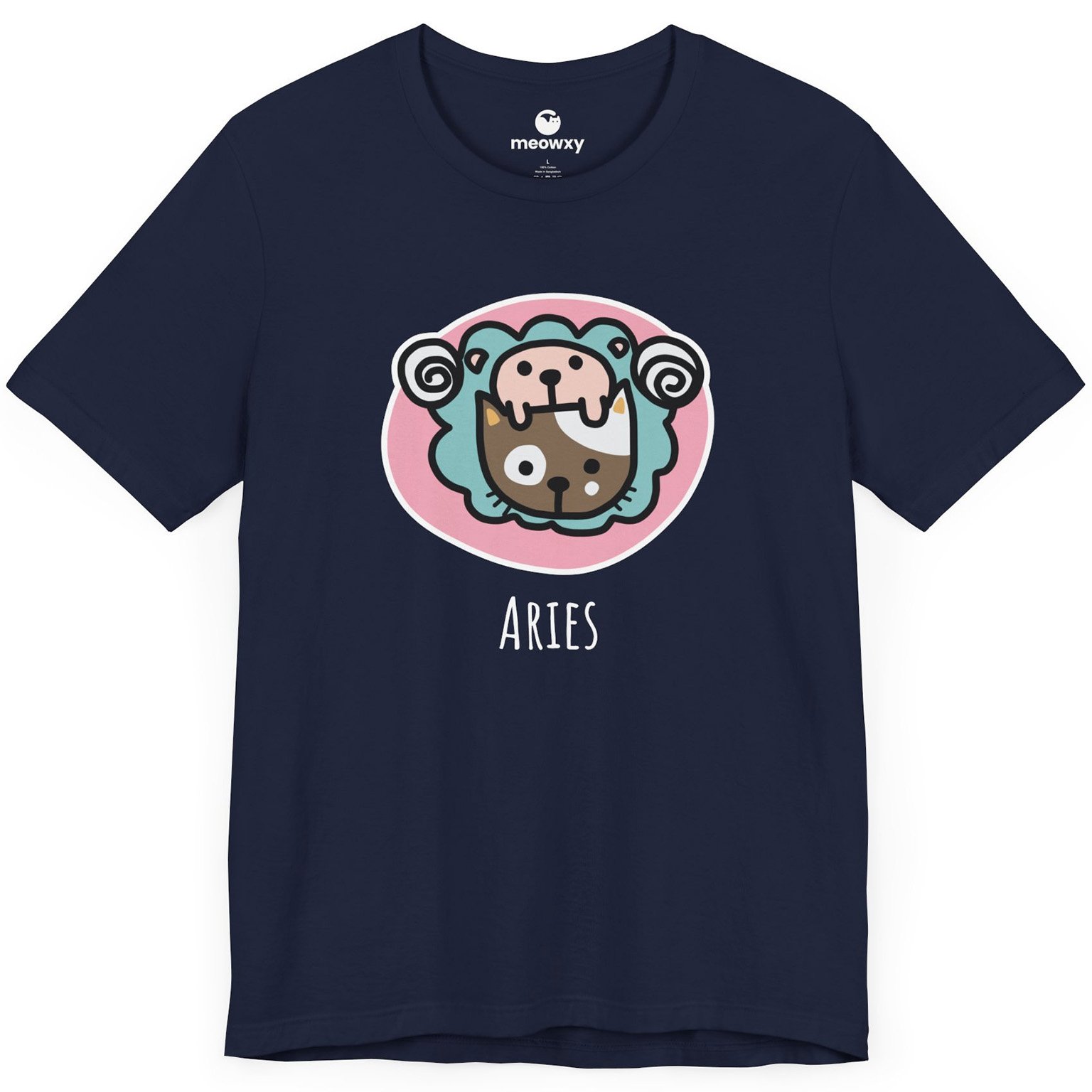 Aries Zodiac Cat T-shirt - Image 2