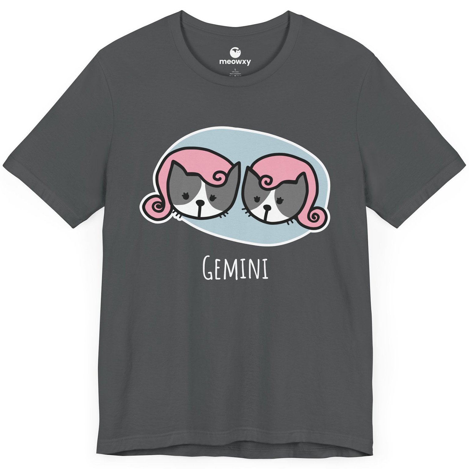Gemini Zodiac Cat T-shirt - Image 3