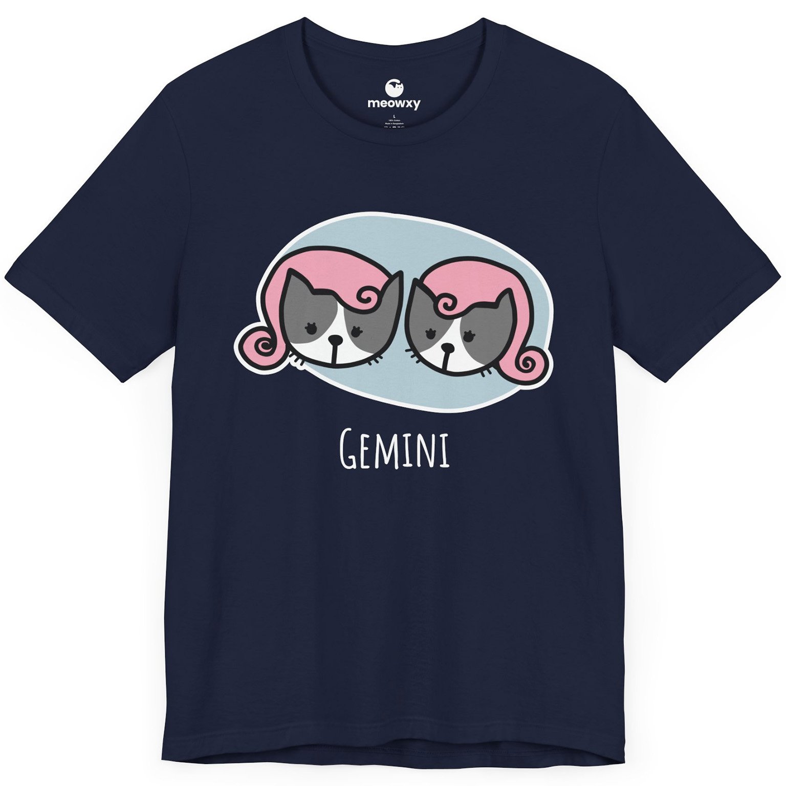Gemini Zodiac Cat T-shirt - Image 2