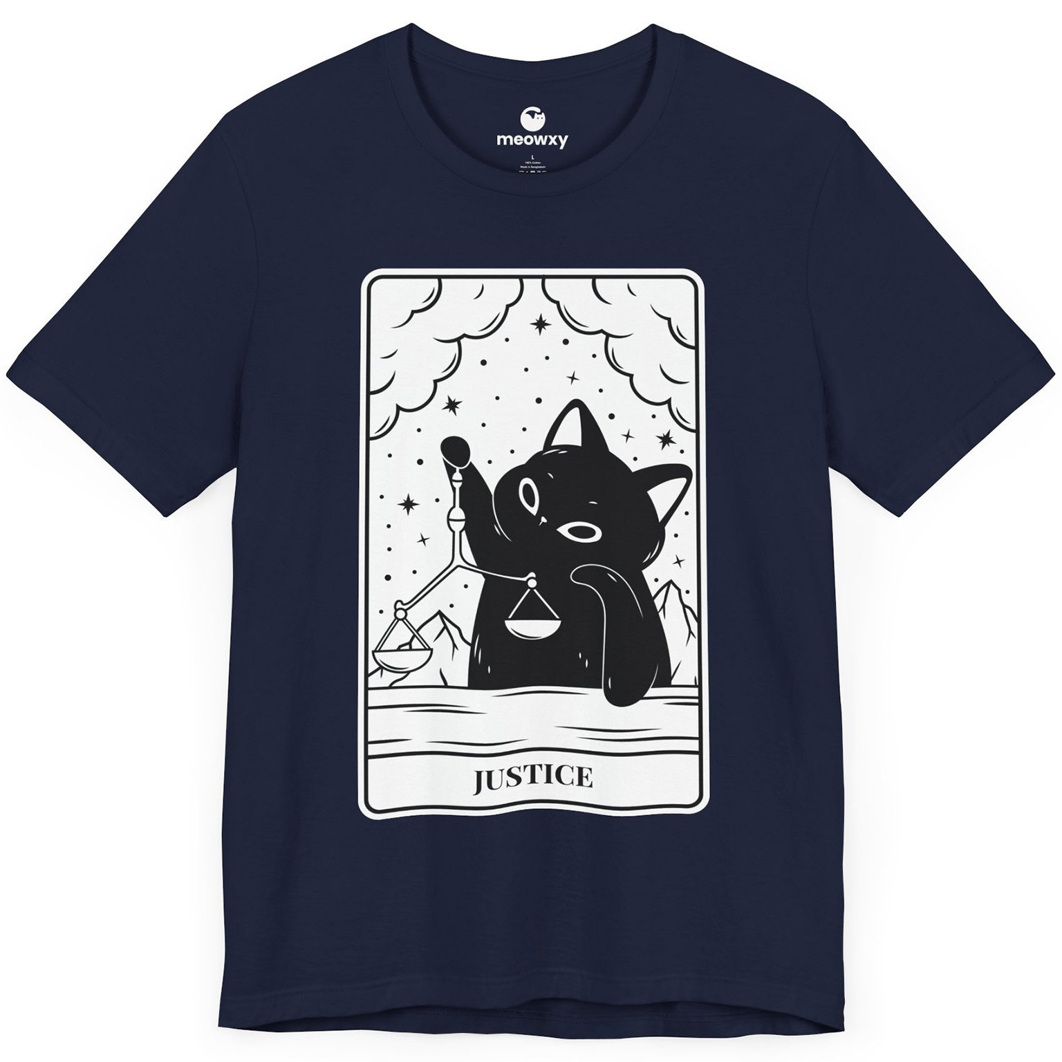 Justice Tarot Cat T-shirt - Image 2