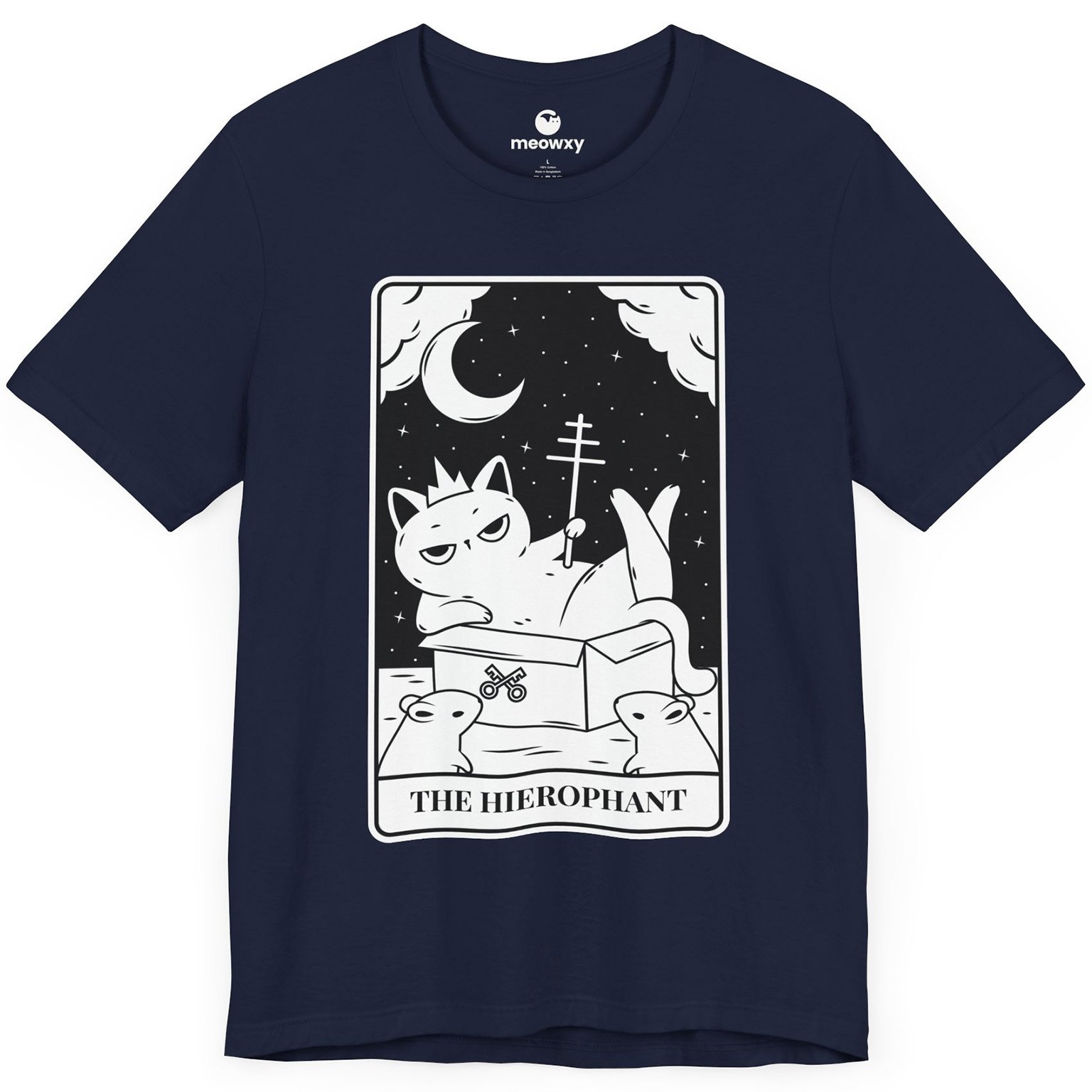 The Hierophant Tarot Cat T-shirt - Image 2